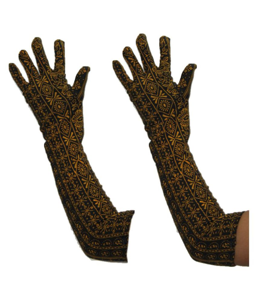 Cotton Driving Gloves Full Hand Arm Sleeves Gloves for Women - Size ...