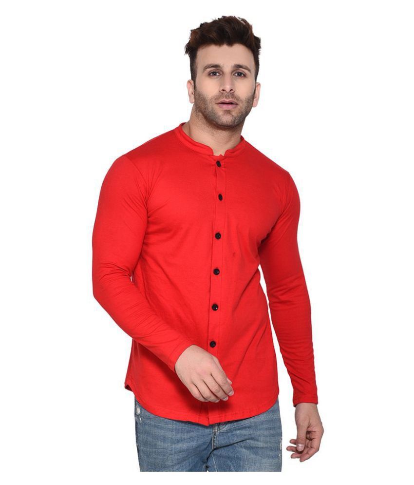     			Tfurnish Cotton Blend Red Shirt