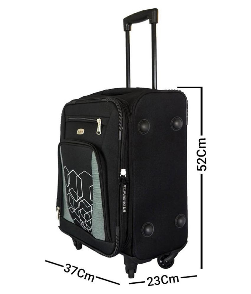 Timus Morocco Spinner Black Small 55cm 4 Wheel Trolley Suitcase