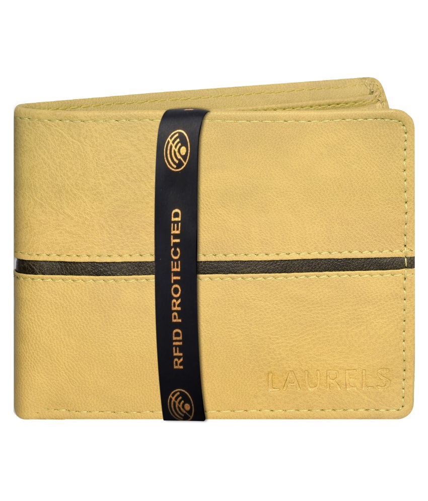     			Laurels PU Beige Casual Regular Wallet