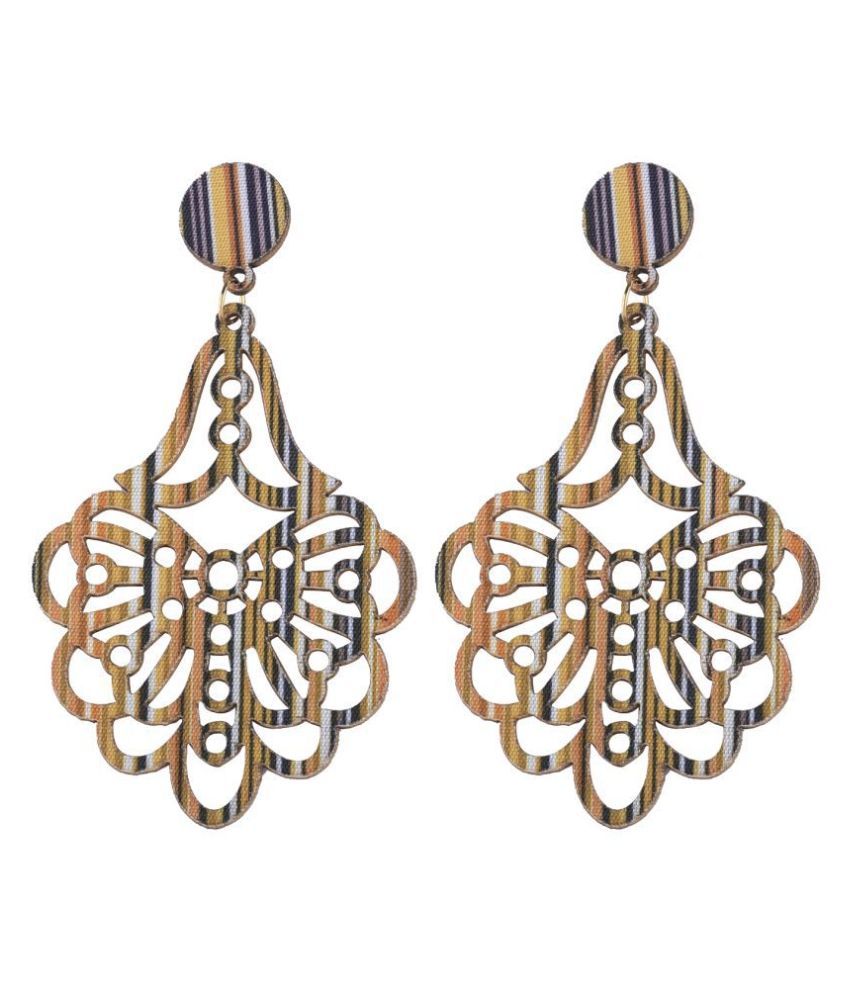     			SILVER SHINE Attractive  Ethnic  Wooden Light Weight Earrings for Girls and Women.