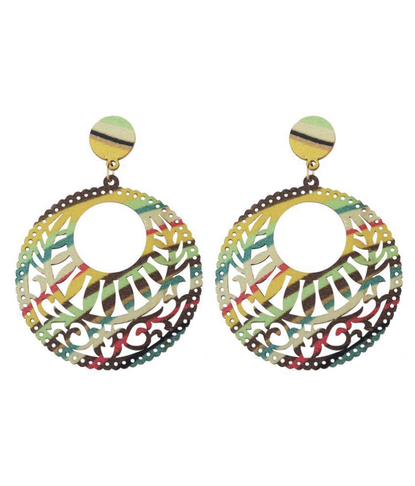     			SILVER SHINE Handmade Party Wear Natural Wood Earring for Perfect and Different Look For women