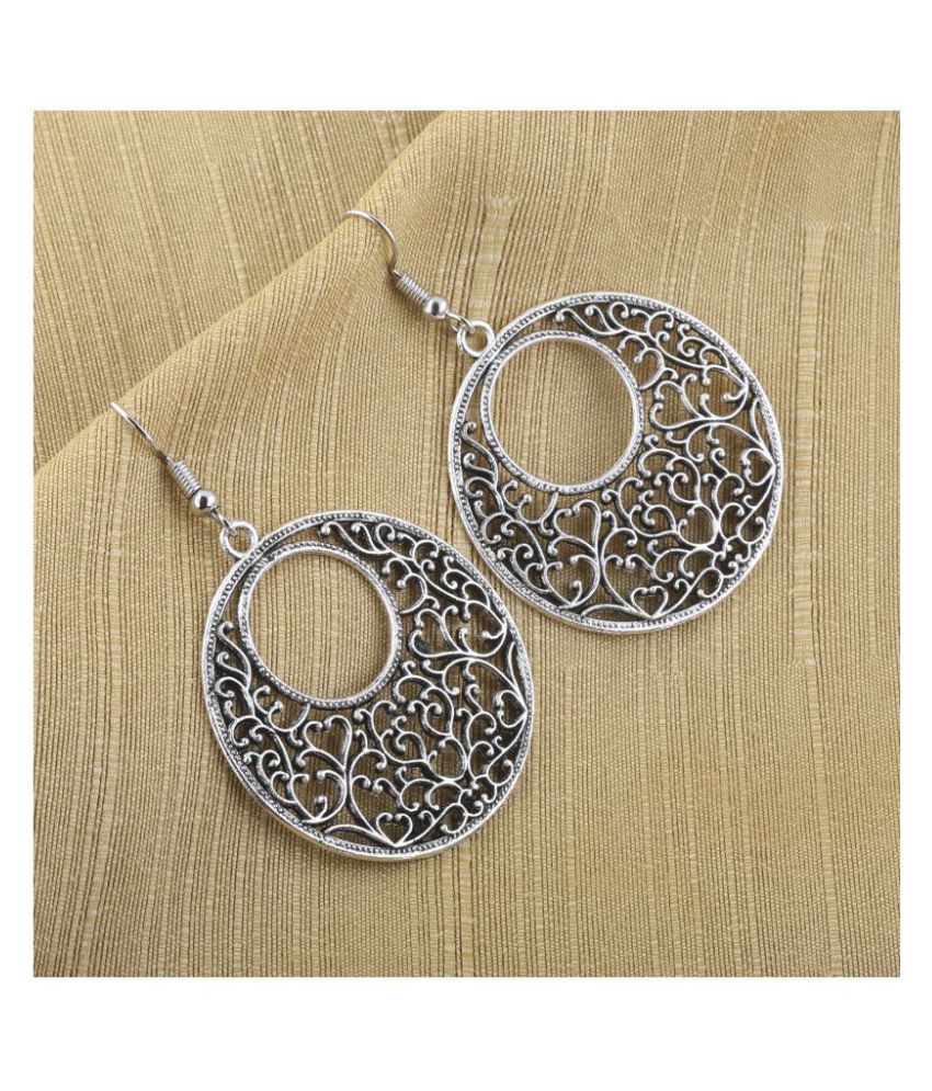     			Silver Shine Eye-Catching Silver Attractive Mughal Desgin Drop Earring For Women