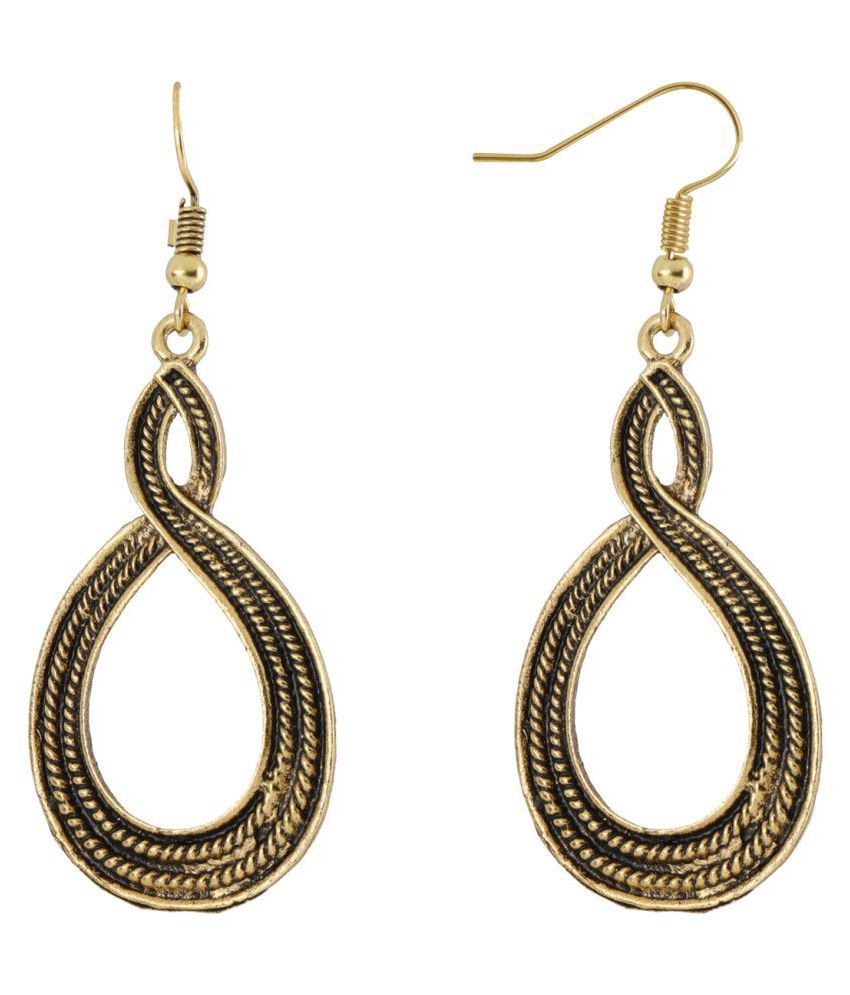     			Silver Shine Funky Golden Fish Hook Earrings for Women