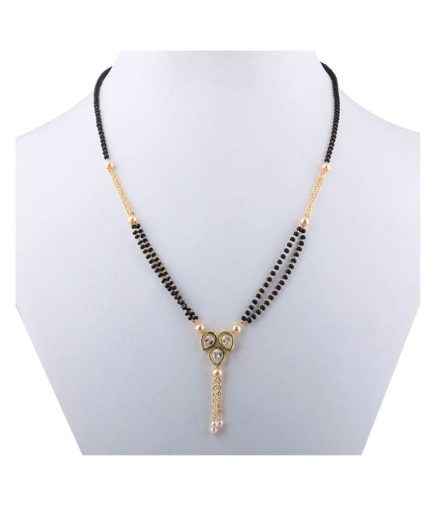     			SILVER SHINE Party Wear Designer Gold Plated Mangalsutra For Women