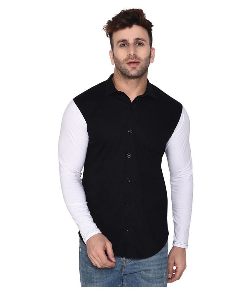     			Tfurnish Cotton Blend Black Shirt