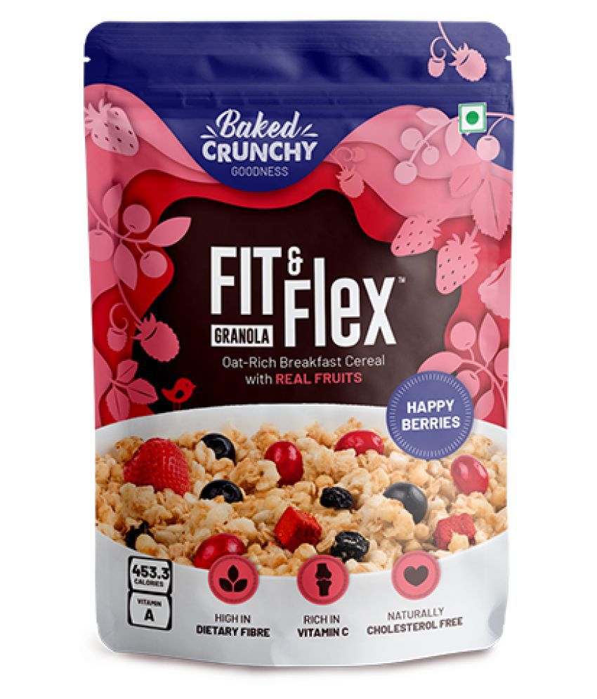     			Fit & Flex Granola-Oat Rich Breakfast Cereal with Real Fruits - Happy Berries (275 g, Pouch)