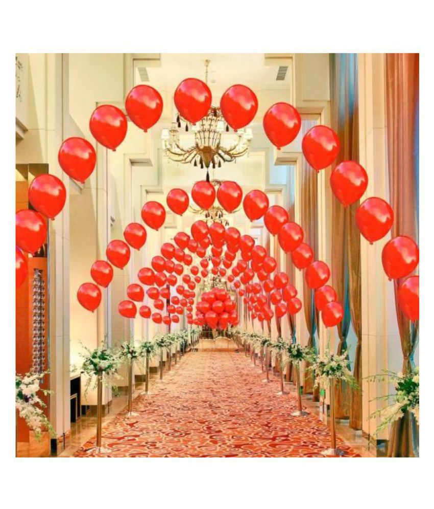     			GNGS Solid Anniversary Party Decoration (Red, Pack of 100 Balloon)