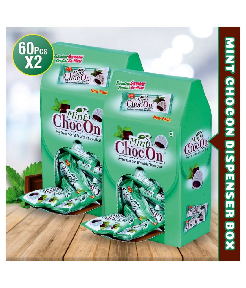 Mahak Mint ChocOn candies dispenser (set of 2) Toffees 1500 gm Pack of