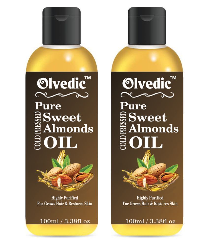 Olvedic 100 Pure Natural Sweet Almond Oil For Hair Growth 200