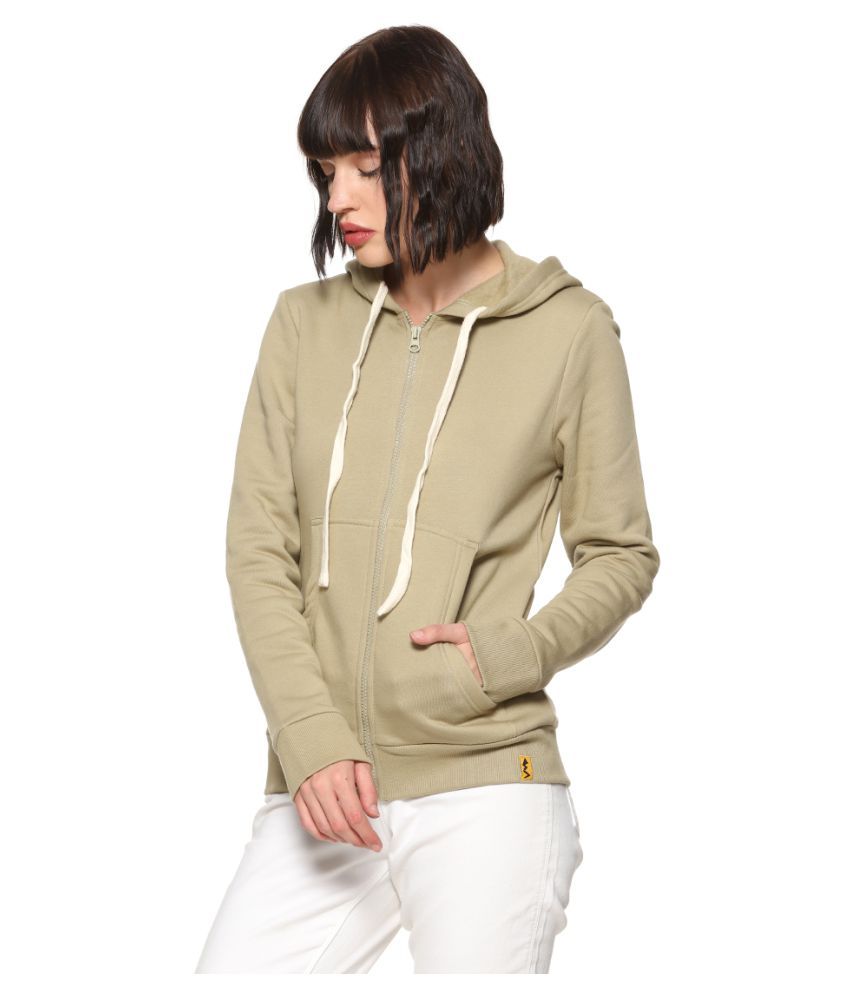     			Campus Sutra Cotton Green Hooded Sweatshirt