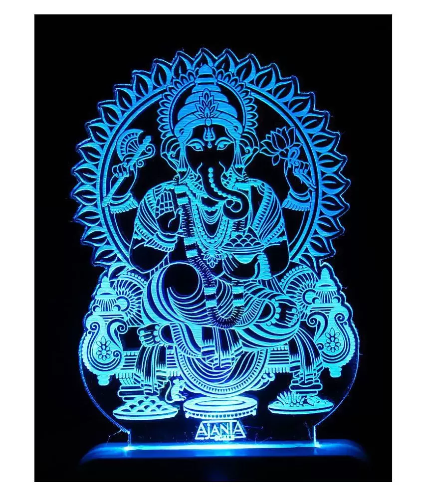 Buy SUPER AJANTA 2027 Lord Ganesh Vighnharta 3D Night Lamp Multi ...