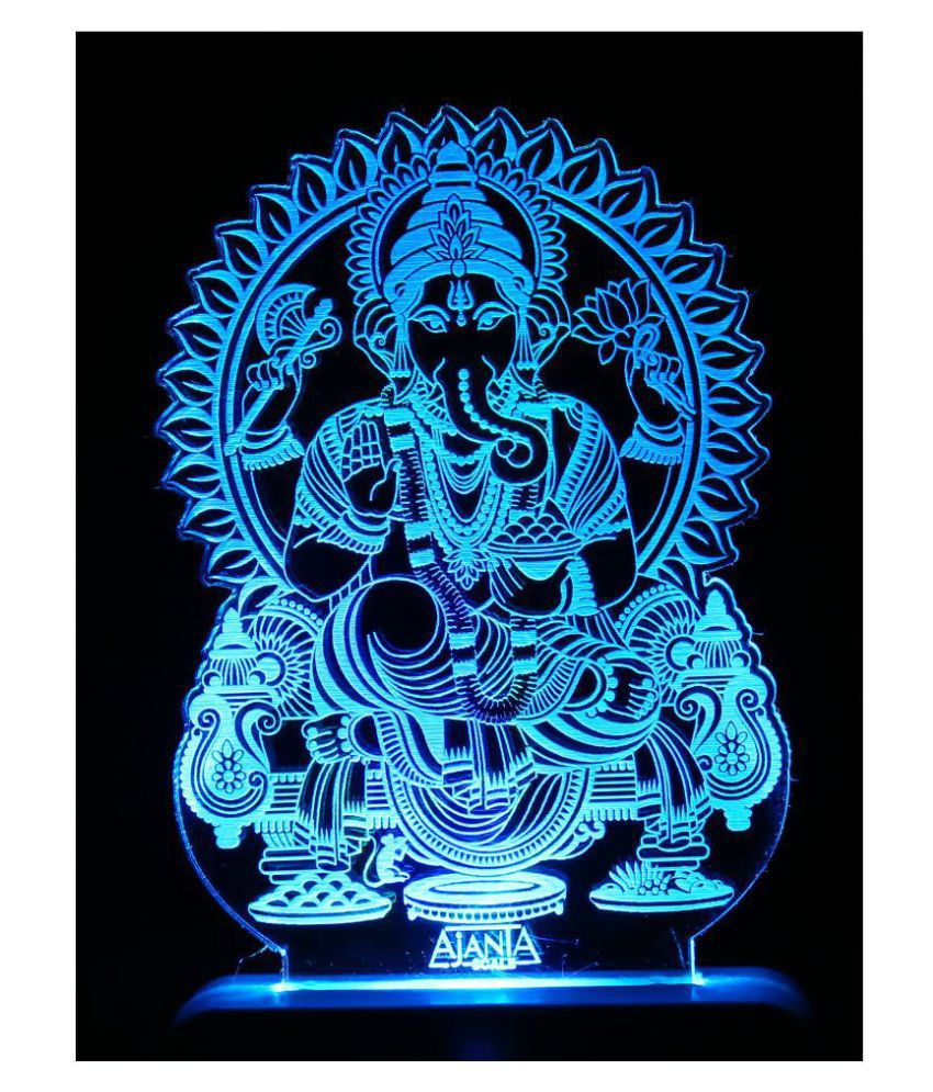     			SUPER AJANTA 2027 Lord Ganesh Vighnharta 3D Night Lamp Multi - Pack of 1