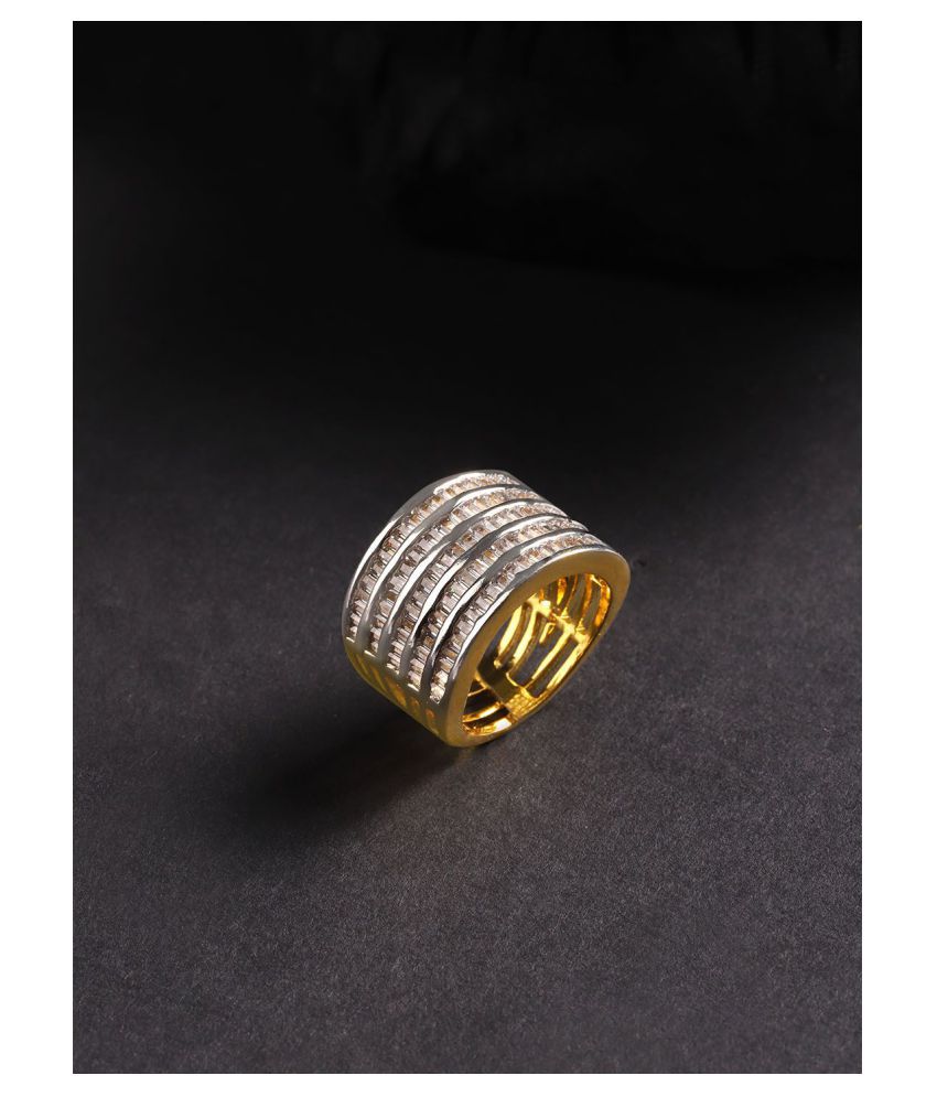     			Priyaasi Gold-Plated  Stylish Rings with American Diamond for Women