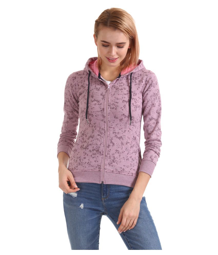 Newport Cotton - Fleece Pink Hooded Sweatshirt