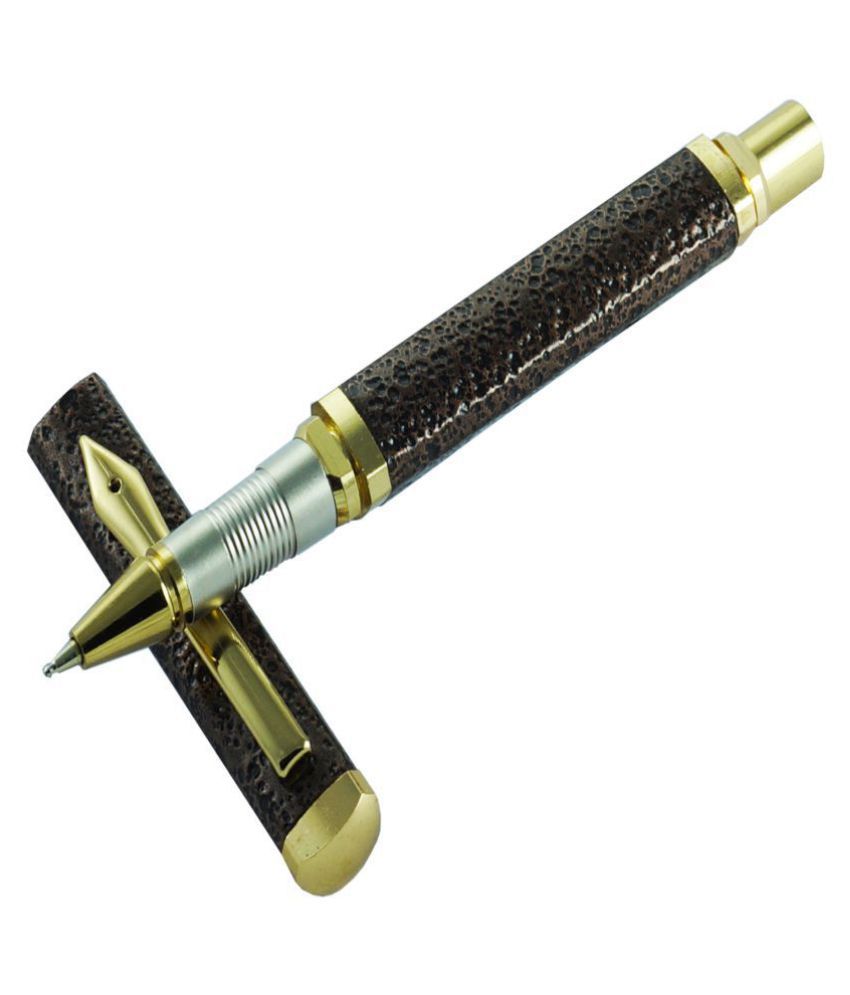     			auteur ImpexBR Stylish Sand Metal Finish Triangular Metal Body in Brown Roller Ball Pen