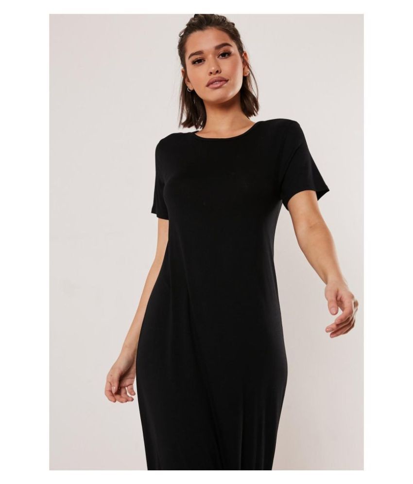 Marzeni Cotton Lycra Black A- line Dress - Buy Marzeni Cotton Lycra ...