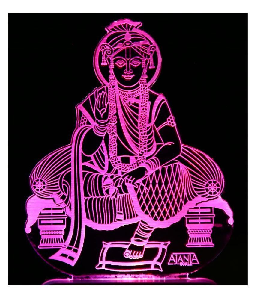     			SUPER AJANTA 2002  Lord Sahjanand Swami Swaminarayan Bhagvan 3D Night Lamp Multi - Pack of 1