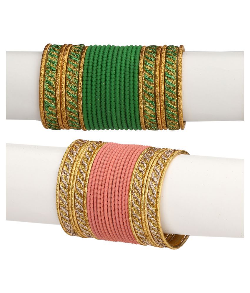     			AFAST Colorful Combo Of 2 Metal Bangle Set, For Party And Daily Use, 24 Bangle Each Color