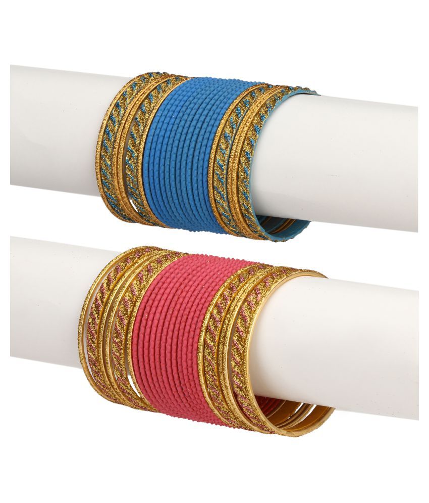     			AFAST Colorful Combo Of 2 Metal Bangle Set, For Party And Daily Use, 24 Bangle Each Color