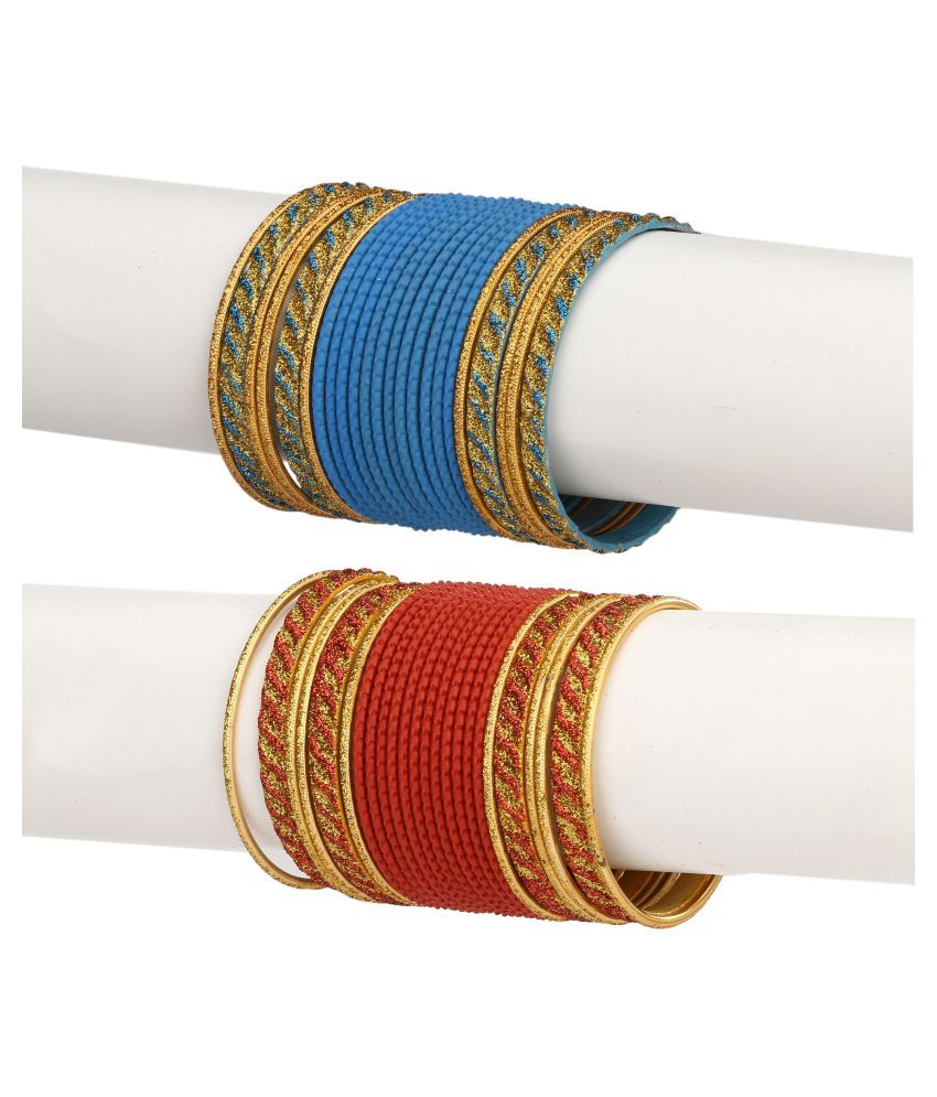     			AFAST Colorful Combo Of 2 Metal Bangle Set, For Party And Daily Use, 24 Bangle Each Color