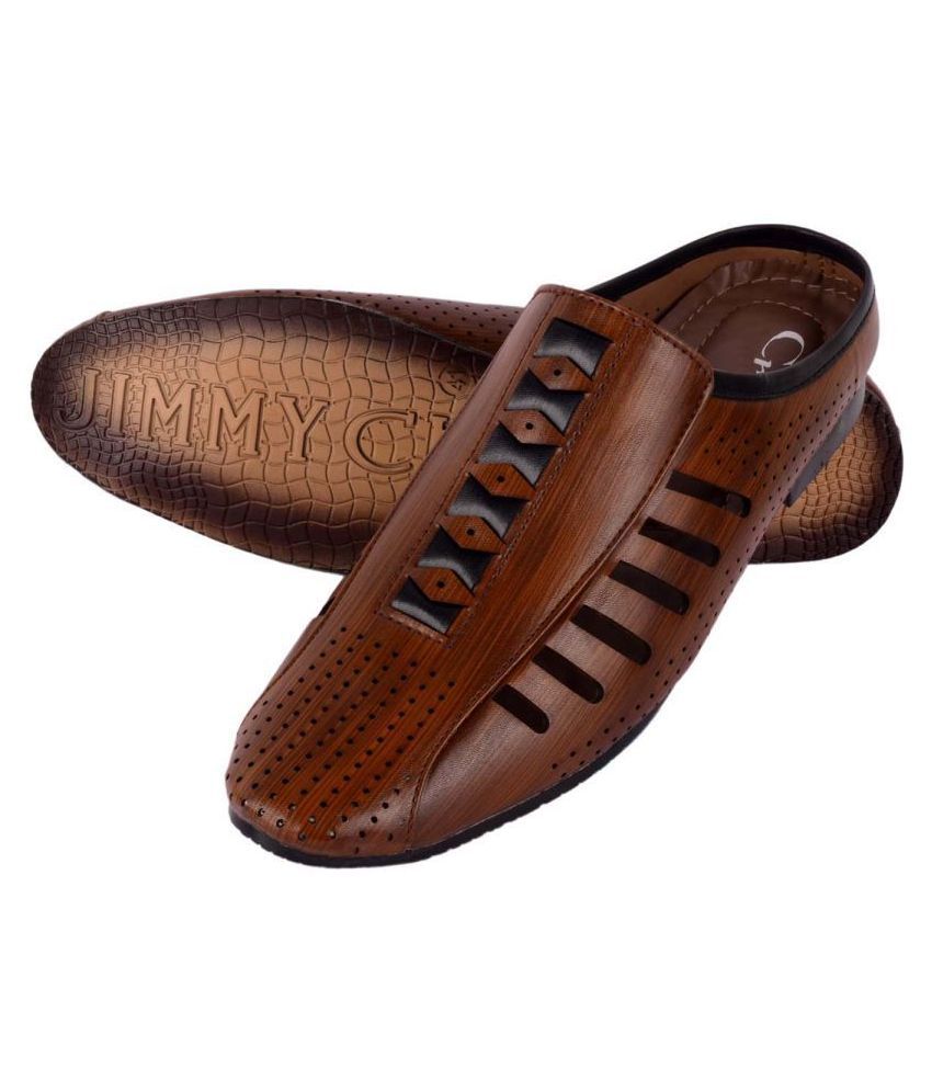 MARKRANGE Brown Patent Leather Sandals Price in India- Buy MARKRANGE Brown Patent Leather 