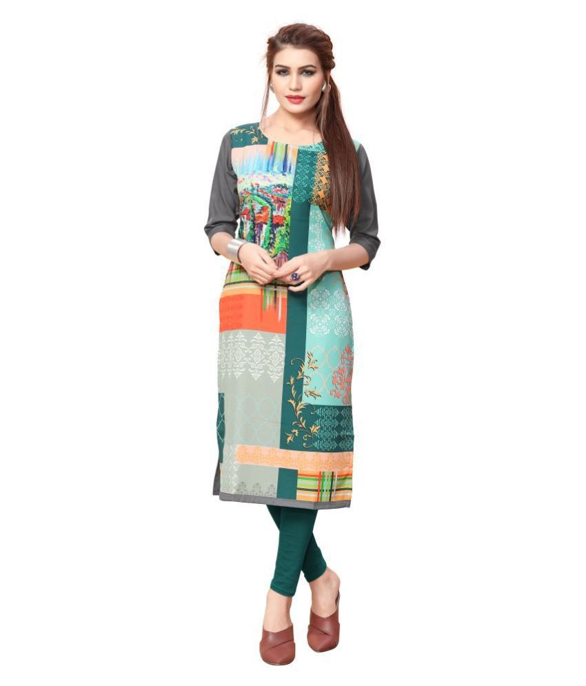     			DSK STUDIO Multicolor Crepe Straight Kurti