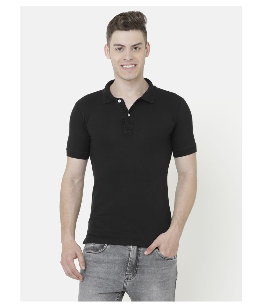 plain black polo t shirt