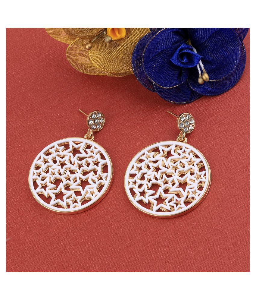     			SILVER SHINE Gold White Plated Stylish Look  Earring For Women Girl