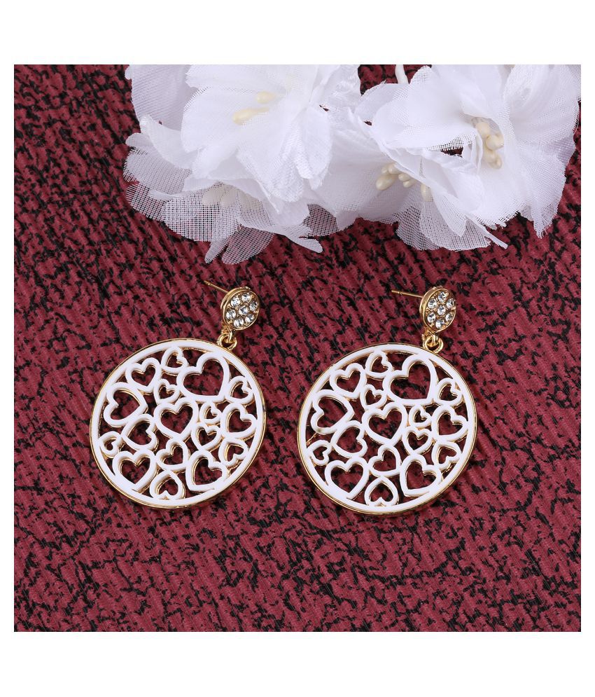     			SILVER SHINE Gold White Plated Stylish Fancy  Look  Earring For Women Girl
