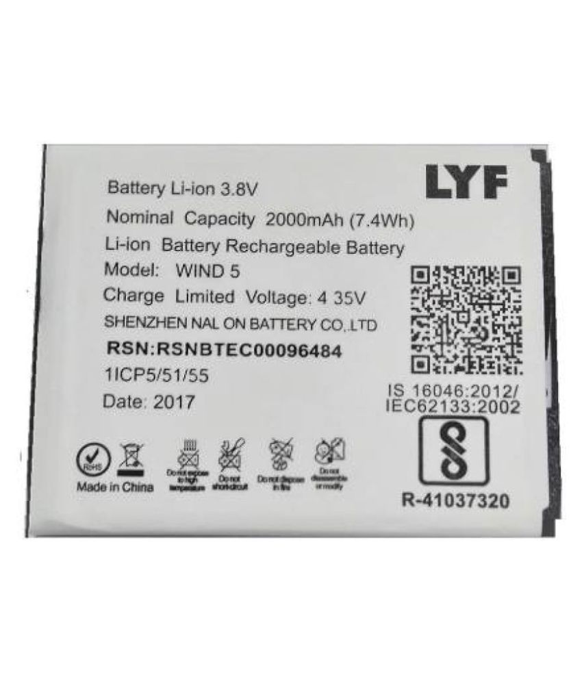 Lyf Wind 5 00 Mah Battery By Lyf Mobile Battery Batteries Online At Low Prices Snapdeal India