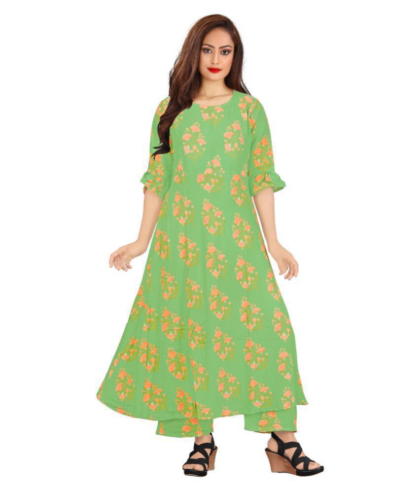 AMAANEE BY REDSON Rayon Kurti With Palazzo  Stitched Suit  Buy AMAANEE BY  REDSON Rayon Kurti With Palazzo  Stitched Suit Online at Low Price   Snapdealcom