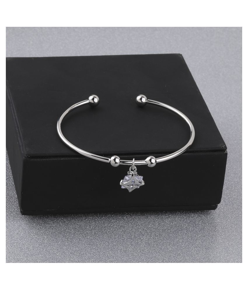     			SILVER SHINE Attractive Party Wear Adjustable Bracelet With Diamond For Women Girls