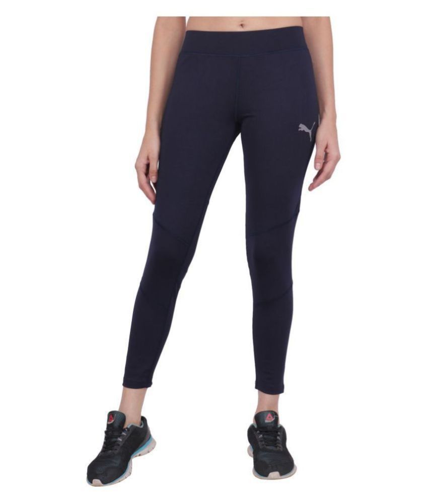 puma navy polyester lycra trackpants
