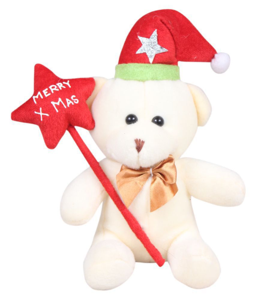     			Tickles Santa Teddy with Christmas Wishes Plush Animal Soft Stuffed for Kids (Color: White & Red Size:15 cm)