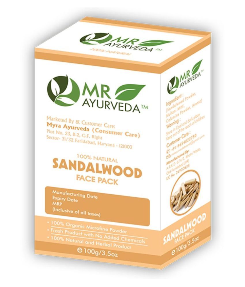 MR Ayurveda 100 Natural Sandalwood Powder Face Pack Masks 100 gm Buy