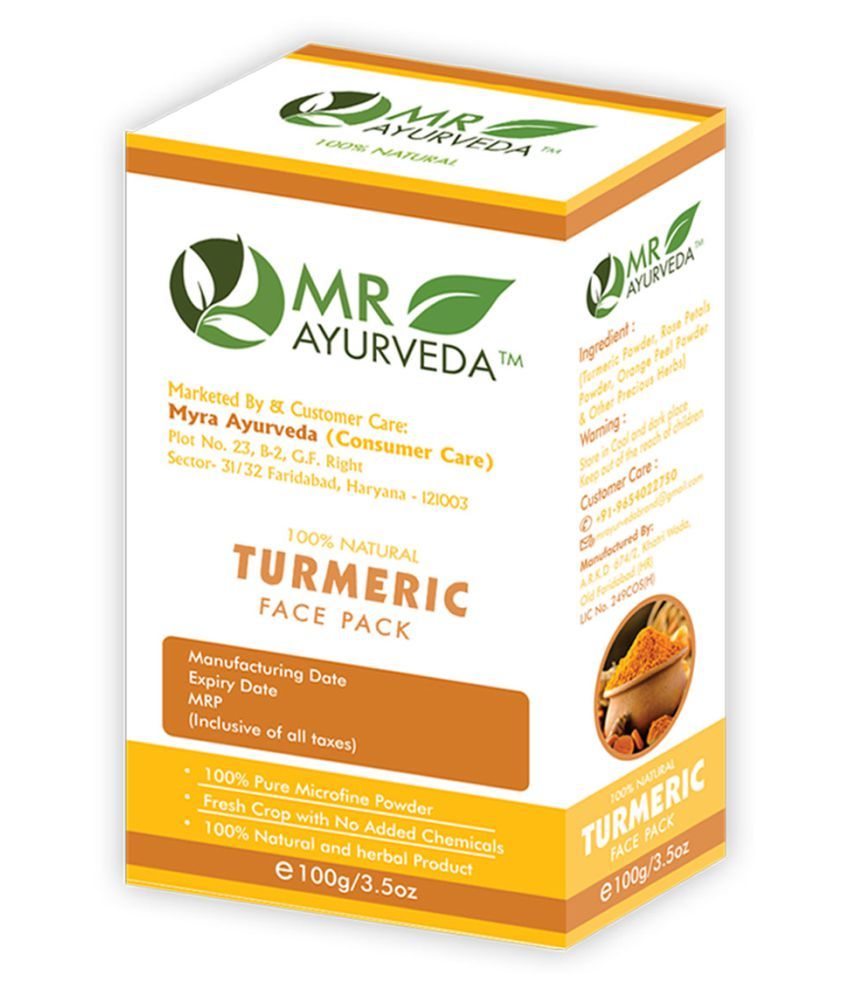 MR Ayurveda Turmeric Powder for Acne & Pimples Face Pack Masks 100 gm Buy MR Ayurveda Turmeric