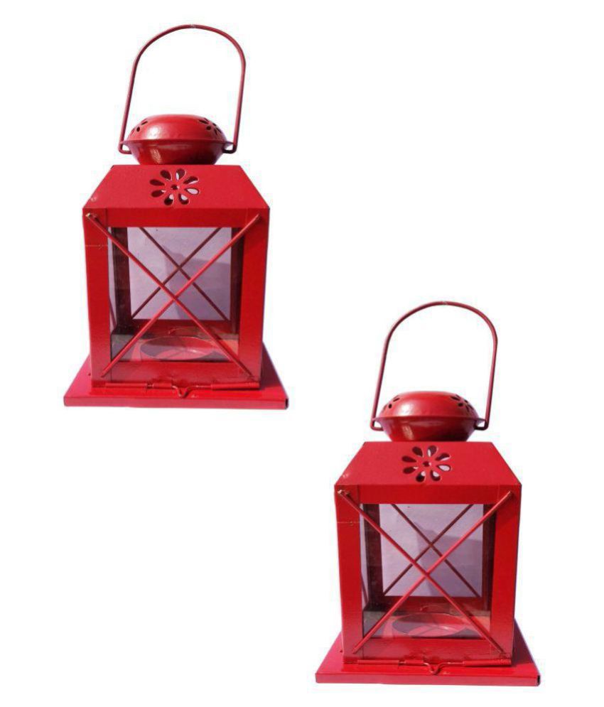 red iron lantern lamps