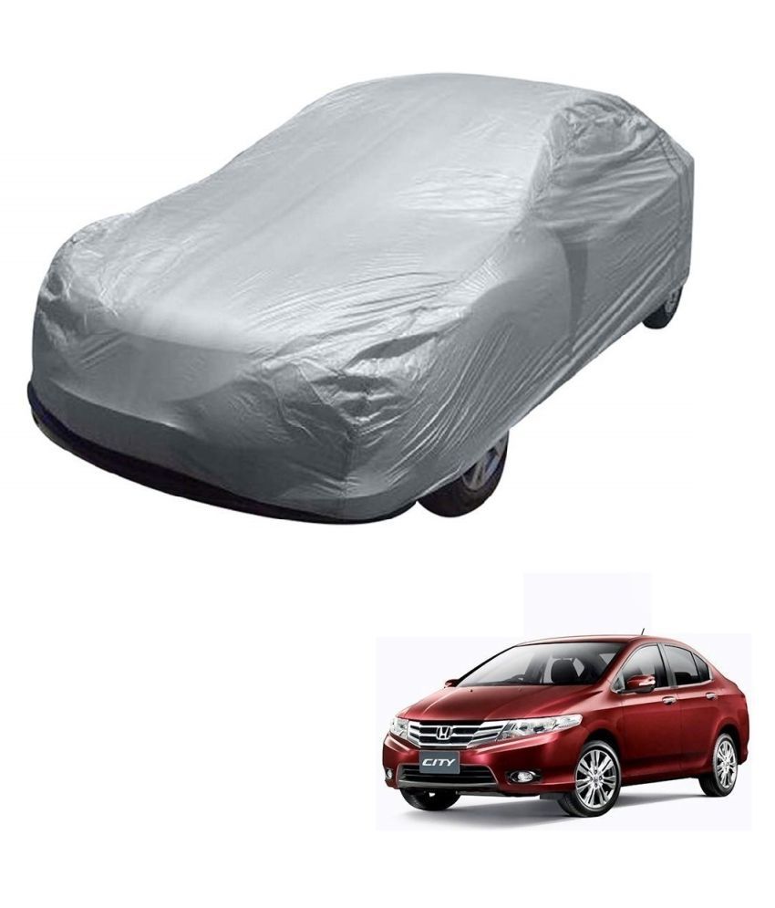 Kozdiko Silver Matty Car Body Cover with Buckle Belt For Honda City