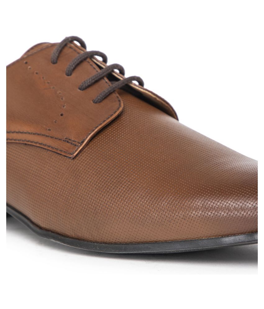 NOBLE CURVE Derby Genuine Leather Tan Formal Shoes Price NOBLE CURVE Derby Genuine Leather Tan Formal Shoes Price