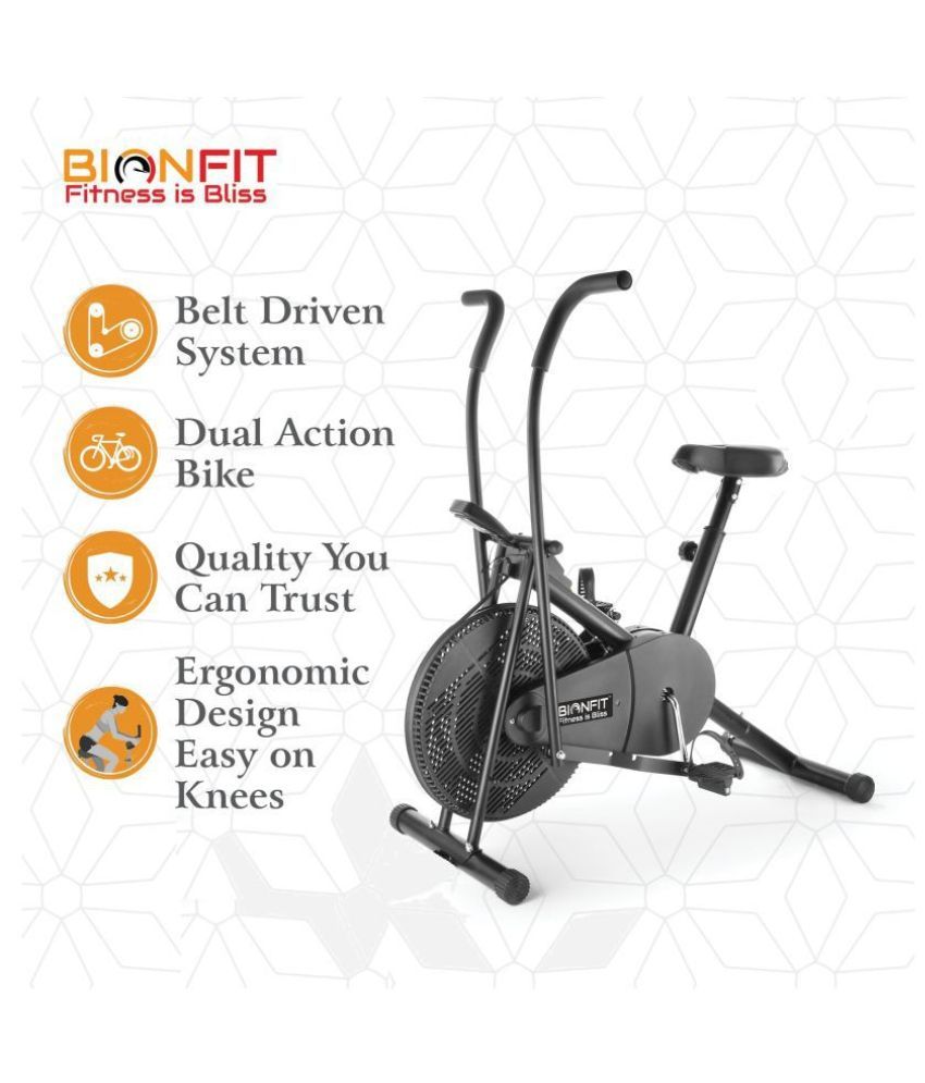 BIONFIT Air Bike Exercise Cycle with Moving Handles Adjustable Seat