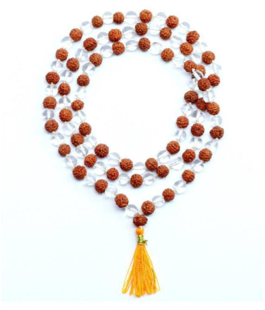     			Rudraksha Sphatik Mala Crystal Wood Necklace