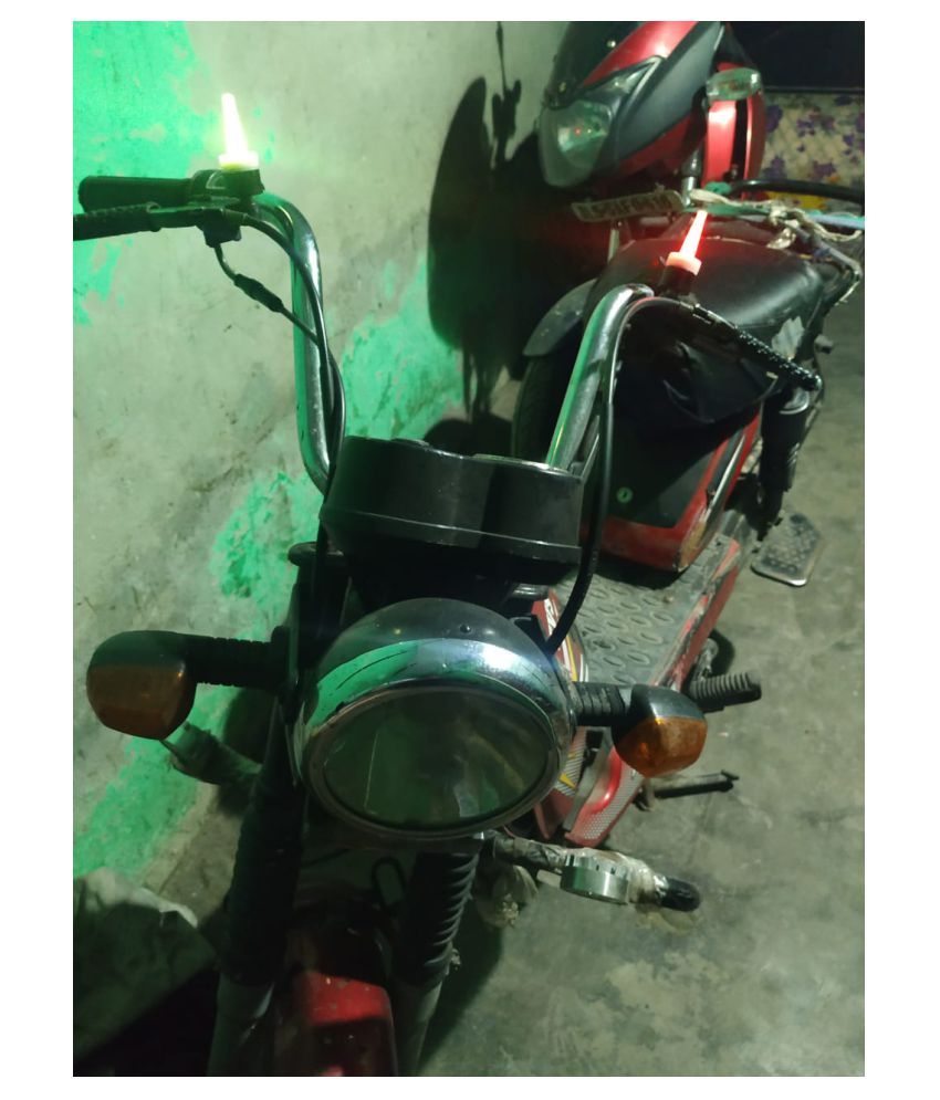 HD Universal multicolored blinking light View Mirror Nut Cap in Brass