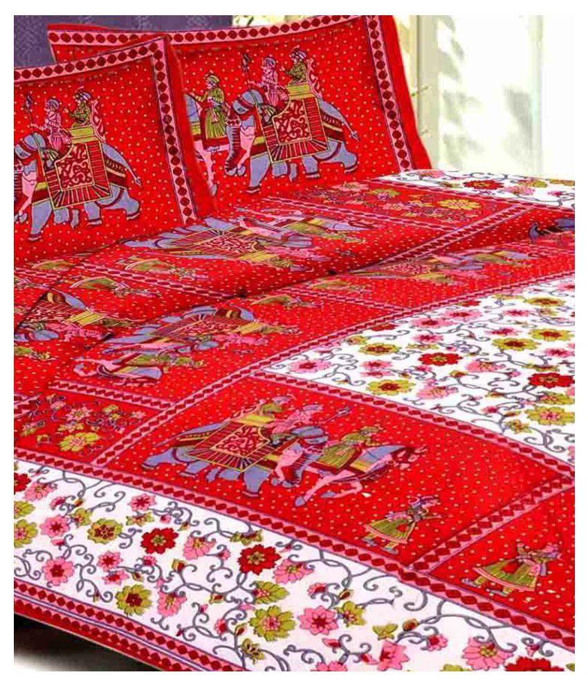     			Bombay Spreads Cotton Double Bedsheet with 2 Pillow Covers