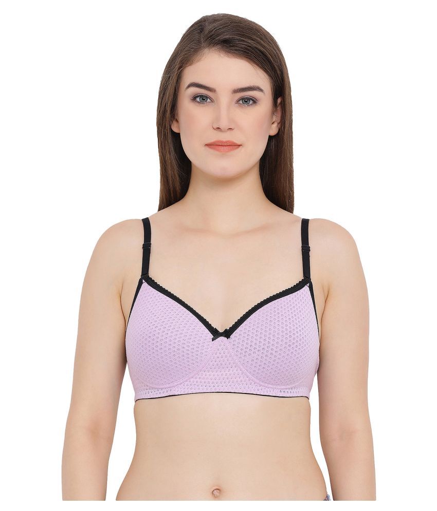     			Clovia Lace Lightly Padded Women's T-Shirt Bra ( Purple )