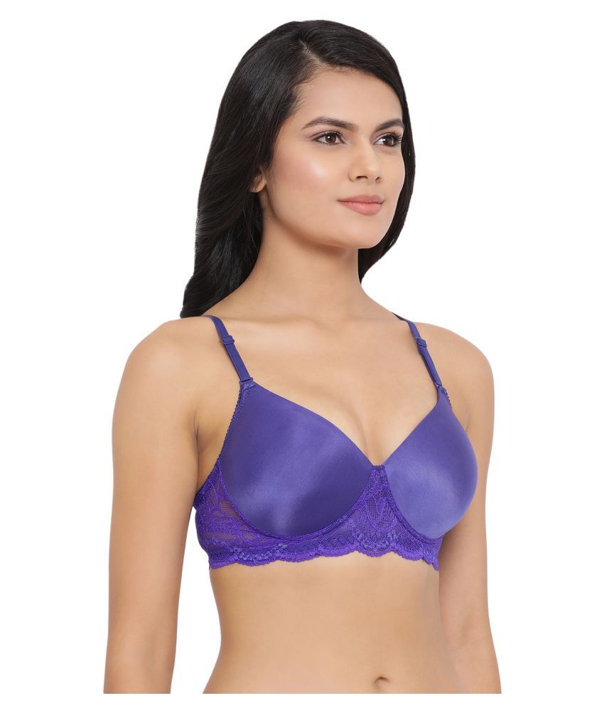     			Clovia Polyamide Lightly Padded Women's T-Shirt Bra ( Purple )