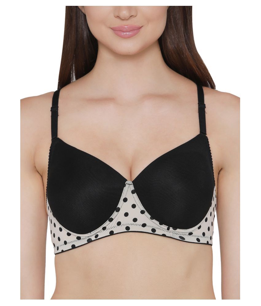     			Clovia Lace Lightly Padded Women's T-Shirt Bra ( Black )