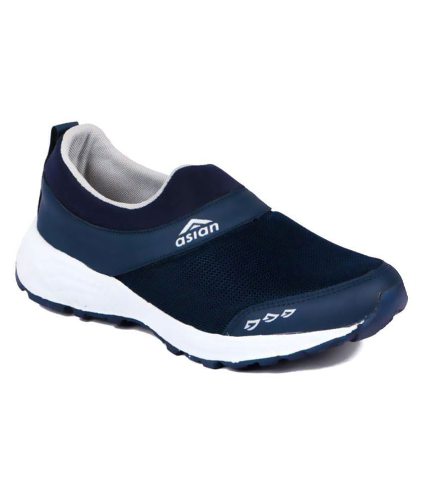 blue running shoes