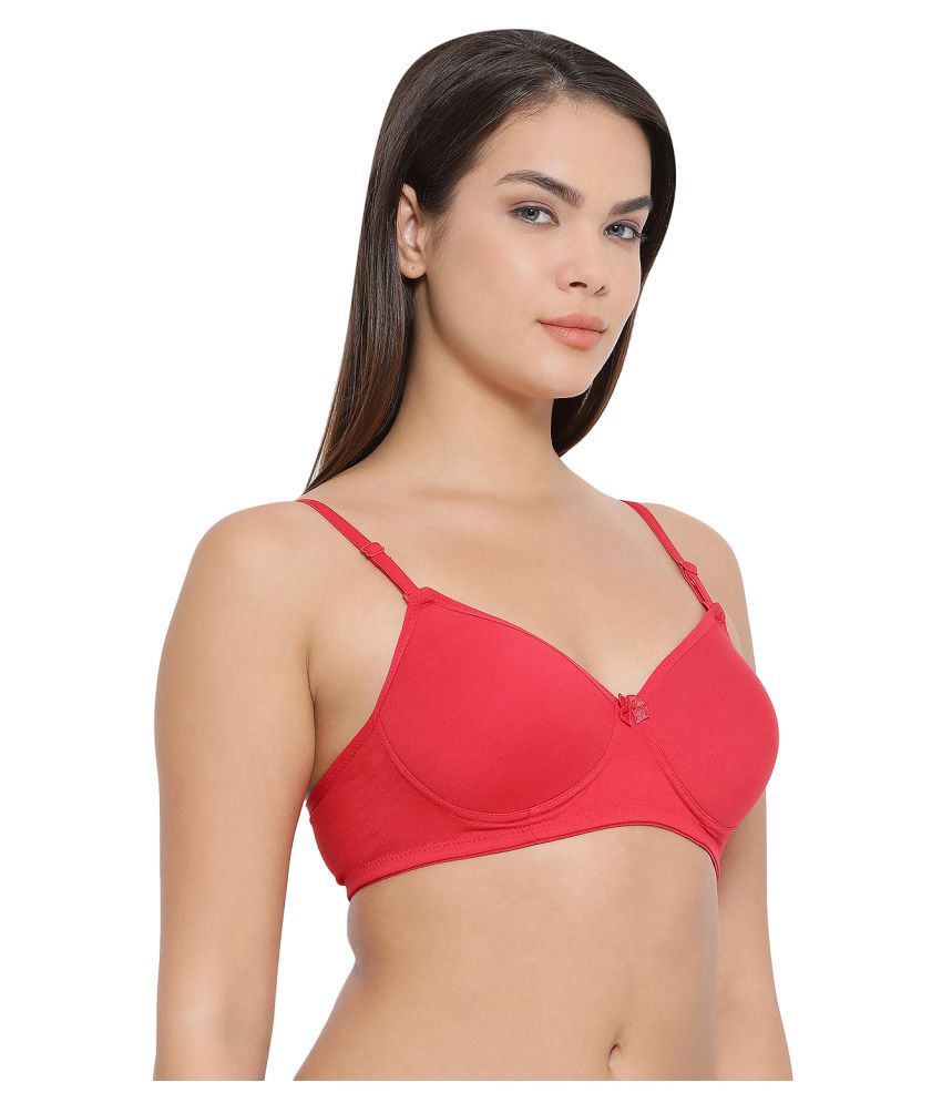     			Clovia Cotton Lightly Padded Women's T-Shirt Bra ( Red )