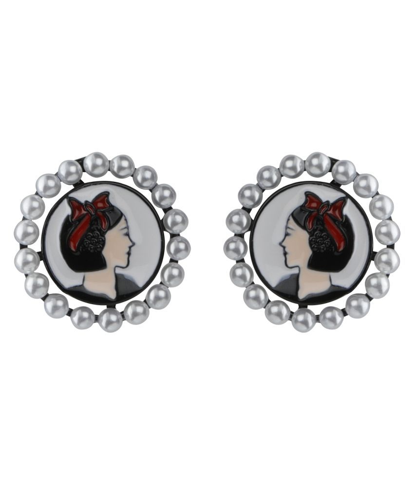     			Silver Shine Elite Black Exclusive Unique Stud earring For Girls And Women